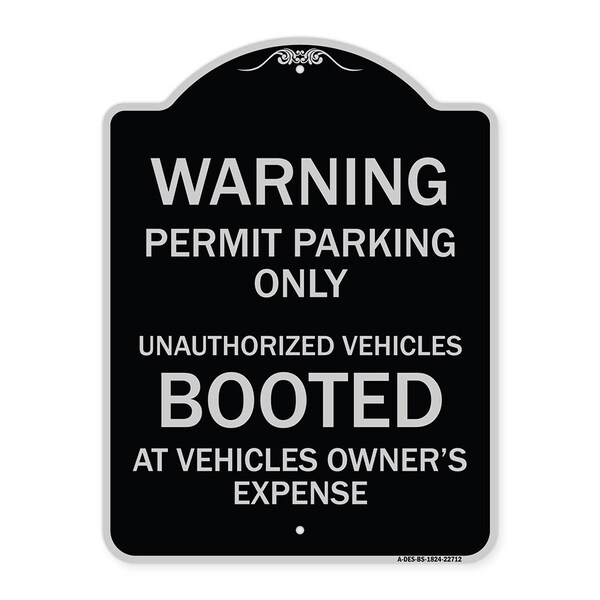 Permit Parking Only Unauthorized Vehicles Booted at Vehicle Owners Expense, A-DES-BS-1824-22712
